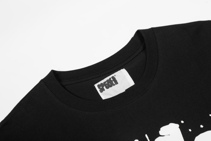 Y2K Drill Streetwear Splatter Detail 3D Raised Puff Foam Spider Web & Letter Front Print T-Shirt 2 colors 29304893