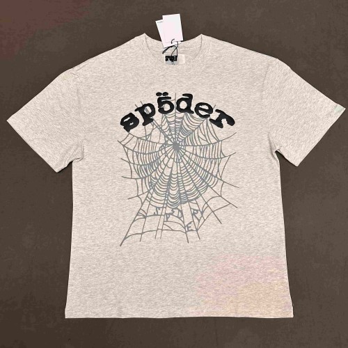 Drill Streetwear Contrast Line Screen Print Web & Sp5der Letter Front Print T-Shirt 2 colors 29304999