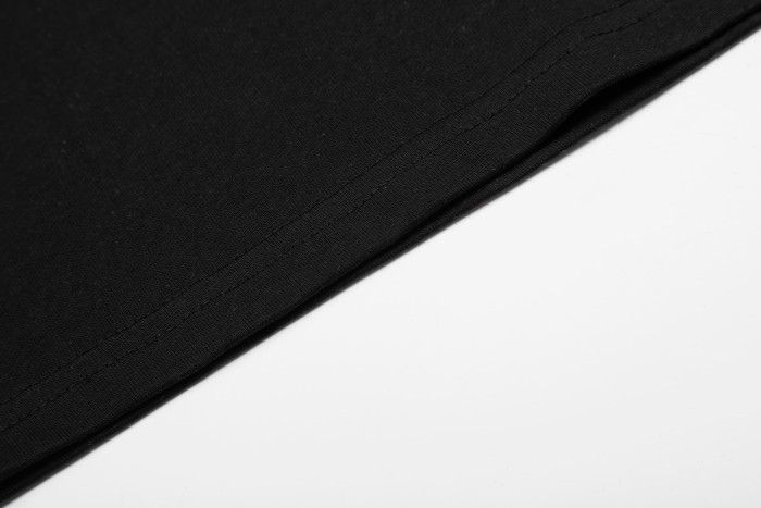 Streetwear Tone-On-Tone Dark 3D Raised Puff Foam Spider Web & Letter Front Print T-Shirt 29304887