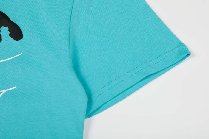 Drill Streetwear Contrast Line Screen Print Web & Sp5der Letter Front Print T-Shirt 2 colors 29304999