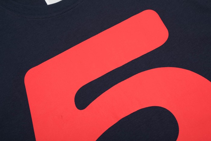 Drill Streetwear Oversized Bold Big Number 5 Contrast Silkscreen Front Print T-Shirt 29305054