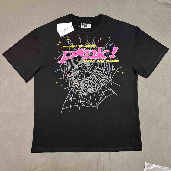 Y2K Drill Streetwear Splash Dot Popak Script Spider Web Graphic T-Shirt 4 colors 29304881