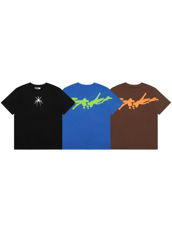 Silkscreen Print Mini Spider Number 5 Chest Graphic Abstract Splash Graffiti T-Shirt 3 colors 29305099