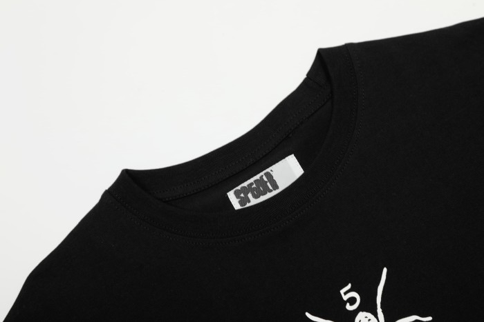 Silkscreen Print Mini Spider Number 5 Chest Graphic Abstract Splash Graffiti T-Shirt 3 colors 29305099