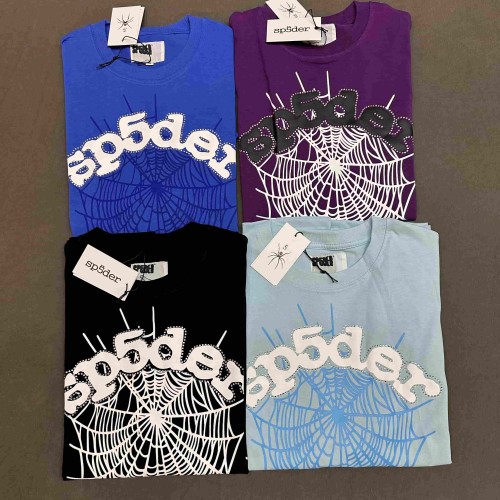 Drill Streetwear Outline Arch Sp5der Letter Matching Spider Web Graphic T-Shirt 4 colors 29304842