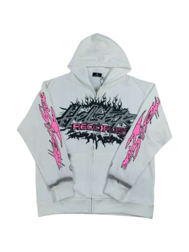 Pink Letter Logo Zipper Washed Version Hoodie 27502050