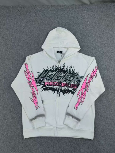 Pink Letter Logo Zipper Washed Version Hoodie 27502050