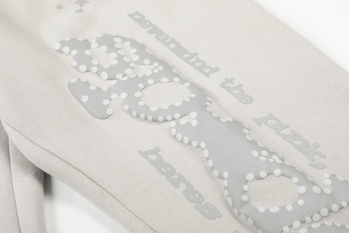 Rhinestone Arch Letter Subtle Spider Web & Tiny All Over Star Print Polar fleece Hoodie & Cuffed Sweatpants Set 29306412