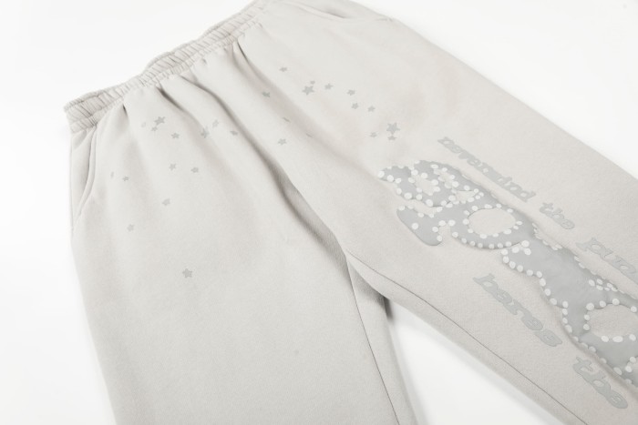 Rhinestone Arch Letter Subtle Spider Web & Tiny All Over Star Print Polar fleece Hoodie & Cuffed Sweatpants Set 29306412