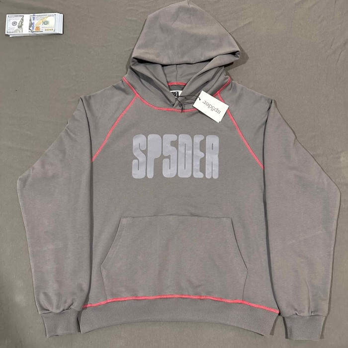 Contrast Red Stitch Raglan Trim Tone-On-Tone Printed Hoodie & Straight Leg Sweatpants Set 29306403