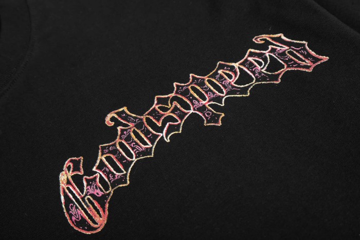 Two Sided Graphic Print Mini Gothic Letter Left Chest Big Skull Biker Racer Print Tee 29306232