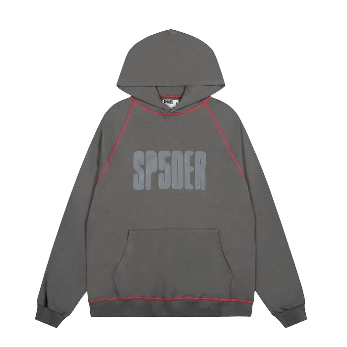 Contrast Red Stitch Raglan Trim Tone-On-Tone Printed Hoodie & Straight Leg Sweatpants Set 29306403
