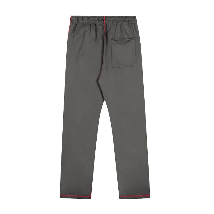 Contrast Red Stitch Raglan Trim Tone-On-Tone Printed Hoodie & Straight Leg Sweatpants Set 29306403