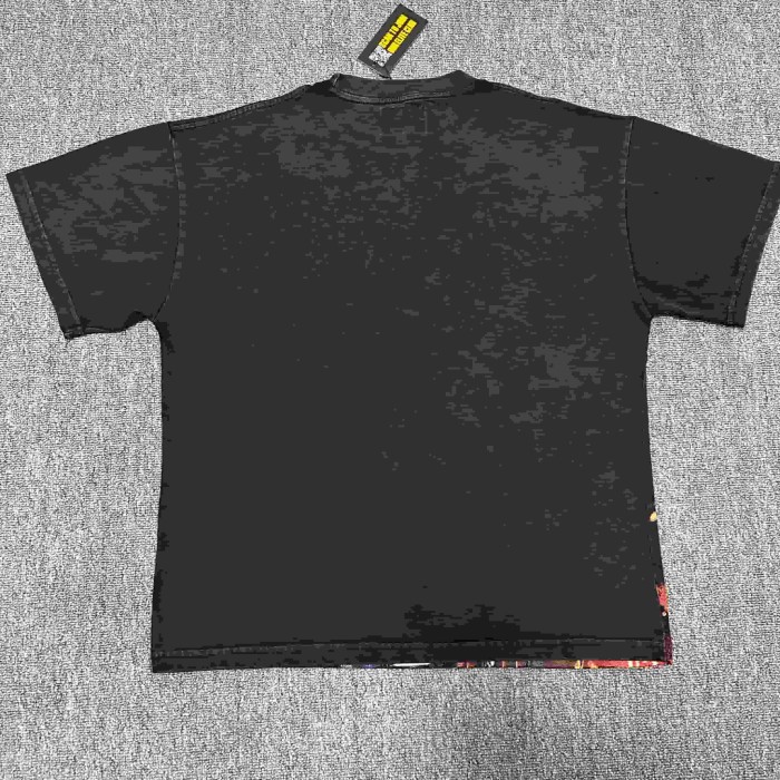 Streetwear Rhinestone Outline Gothic Letter Skeleton Cowboy Gun Western Print Tee 29306228