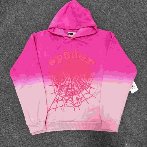 Ombre Gradient Dip Dye Silkscreen Arch Spider Web Print Hoodie & Cuffed Jogger Pants Set 2 colors 29306429