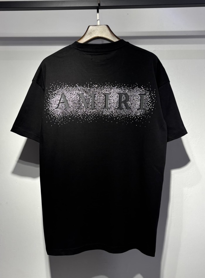 Rhinestone Printing Design Chest Burst Scatter Double A Logo Back Surround Rhinestone Letter Tee 3 colors 29307039