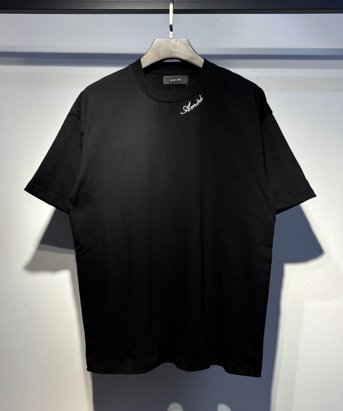 Single-Sided Chest Mini Cursive Script Logo Plain Back Tee 2 colors 29307003