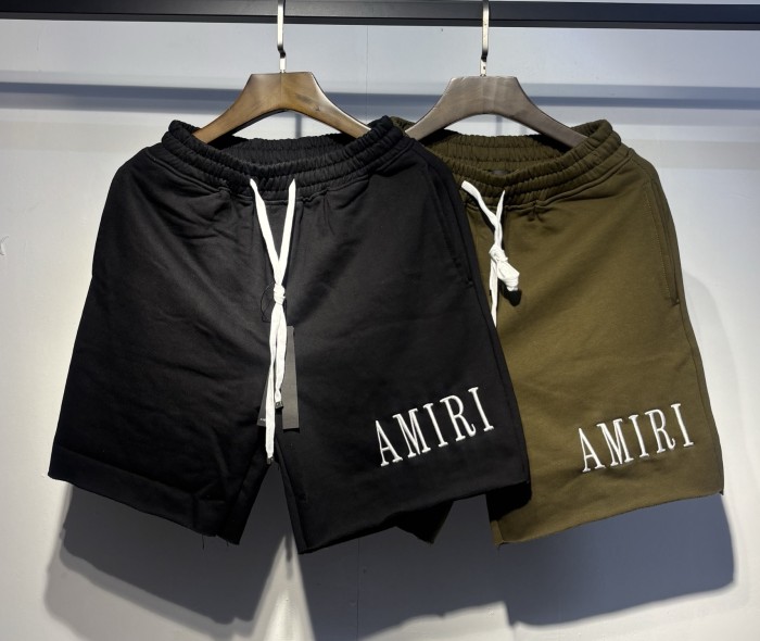 Front Lower Leg Embroidery Letter Logo Raw Frayed Hem Elastic Drawstring Sweat Shorts 2 colors 29306992