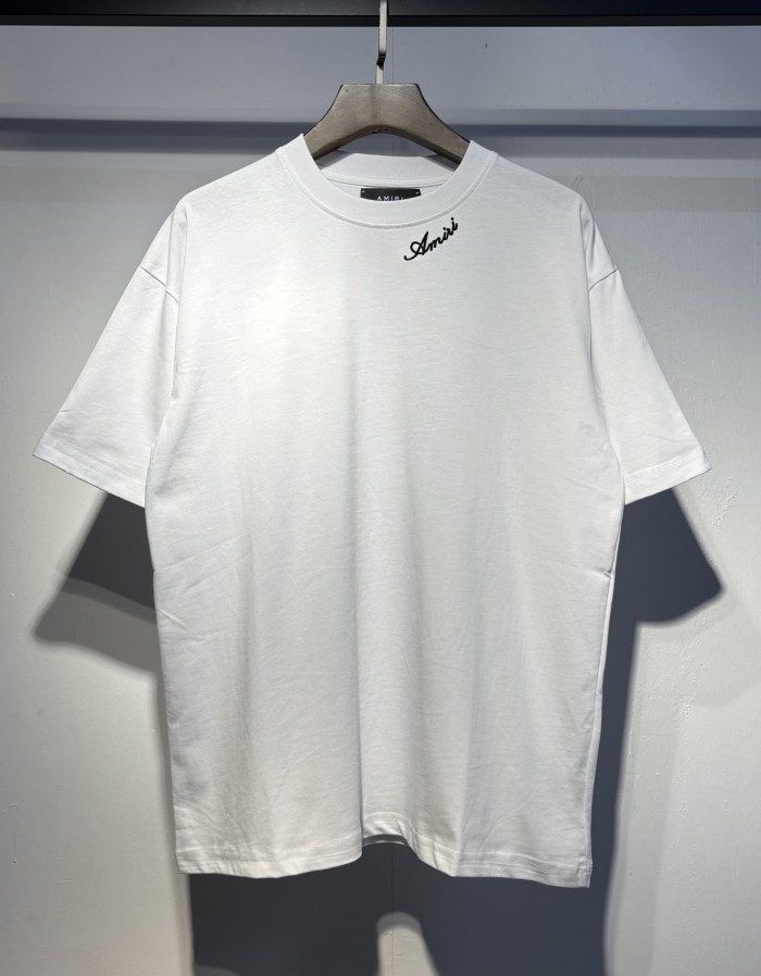 Single-Sided Chest Mini Cursive Script Logo Plain Back Tee 2 colors 29307003