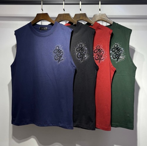 Front Mini Rhinestone Script Emblem Back Big Cursive Brand Letter Print Tank Top 4 colors 29306999