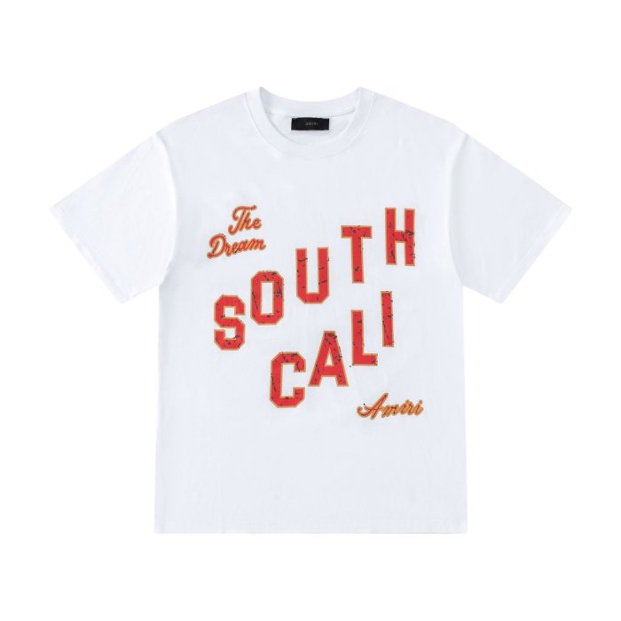 The Dream SOUTH CALI Distressed Varsity Letter Print Plain Back Tee 2 colors 29307005