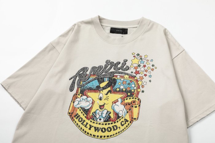 Single-Sided Retro Cartoon Hollywood Star Film Reel Graphic Plain Back Oversized Tee 2 colors 29307046