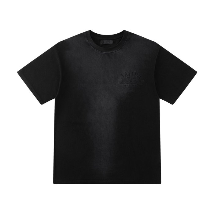 Gradient Ombre Pigment Washed Single-Sided Chest Embossed Gothic Script Logo Tee 2 colors 29306983