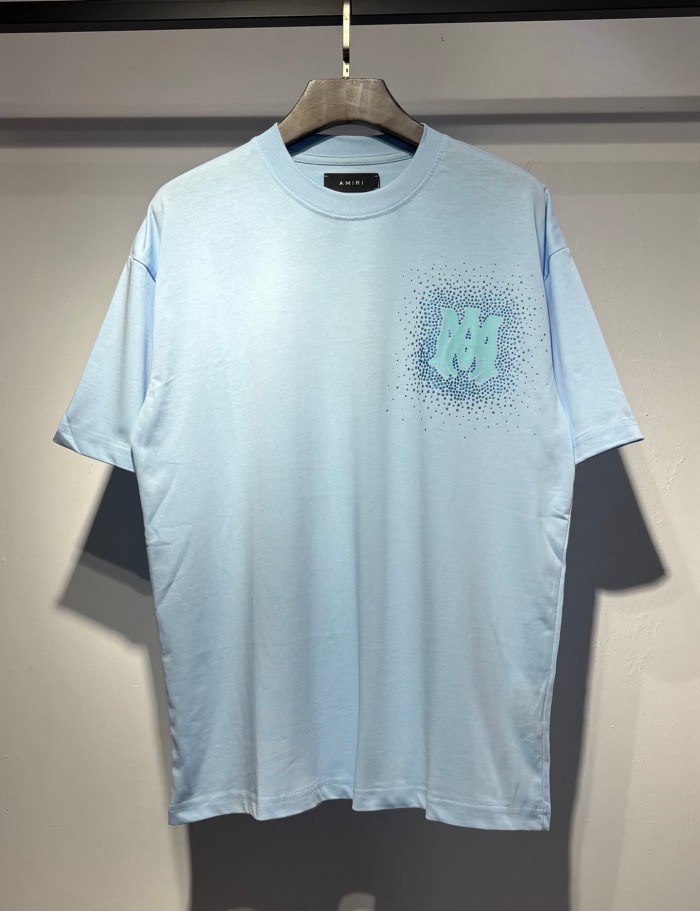 Rhinestone Printing Design Chest Burst Scatter Double A Logo Back Surround Rhinestone Letter Tee 3 colors 29307039