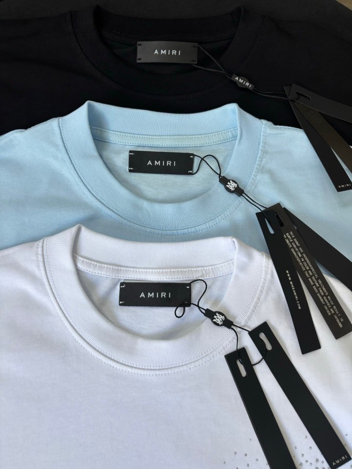 Rhinestone Printing Design Chest Burst Scatter Double A Logo Back Surround Rhinestone Letter Tee 3 colors 29307039