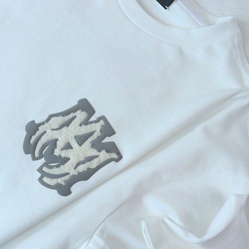 Dark-Style Ice Blue Flame Logo Print Heavyweight Casual T-shirt & French Terry Shorts Set 2 colors 29306996