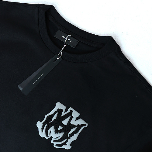 Dark-Style Ice Blue Flame Logo Print Heavyweight Casual T-shirt & French Terry Shorts Set 2 colors 29306996