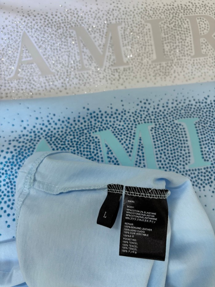 Rhinestone Printing Design Chest Burst Scatter Double A Logo Back Surround Rhinestone Letter Tee 3 colors 29307039