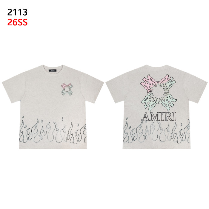 Gradient Cross Logo Bottom Flame Line Print Back Big Gradient Broken Cross Tee 3 colors 29306981