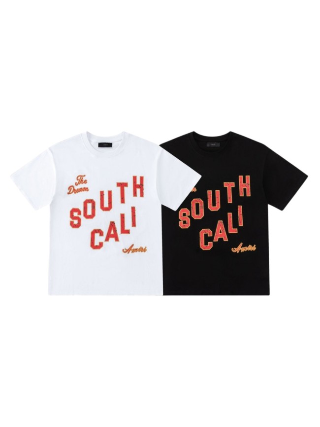 The Dream SOUTH CALI Distressed Varsity Letter Print Plain Back Tee 2 colors 29307005