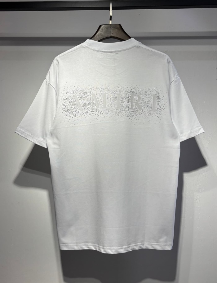 Rhinestone Printing Design Chest Burst Scatter Double A Logo Back Surround Rhinestone Letter Tee 3 colors 29307039