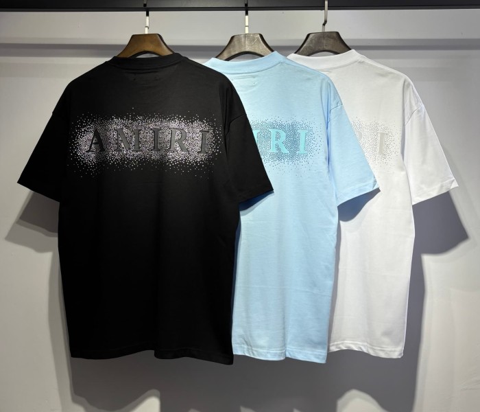 Rhinestone Printing Design Chest Burst Scatter Double A Logo Back Surround Rhinestone Letter Tee 3 colors 29307039
