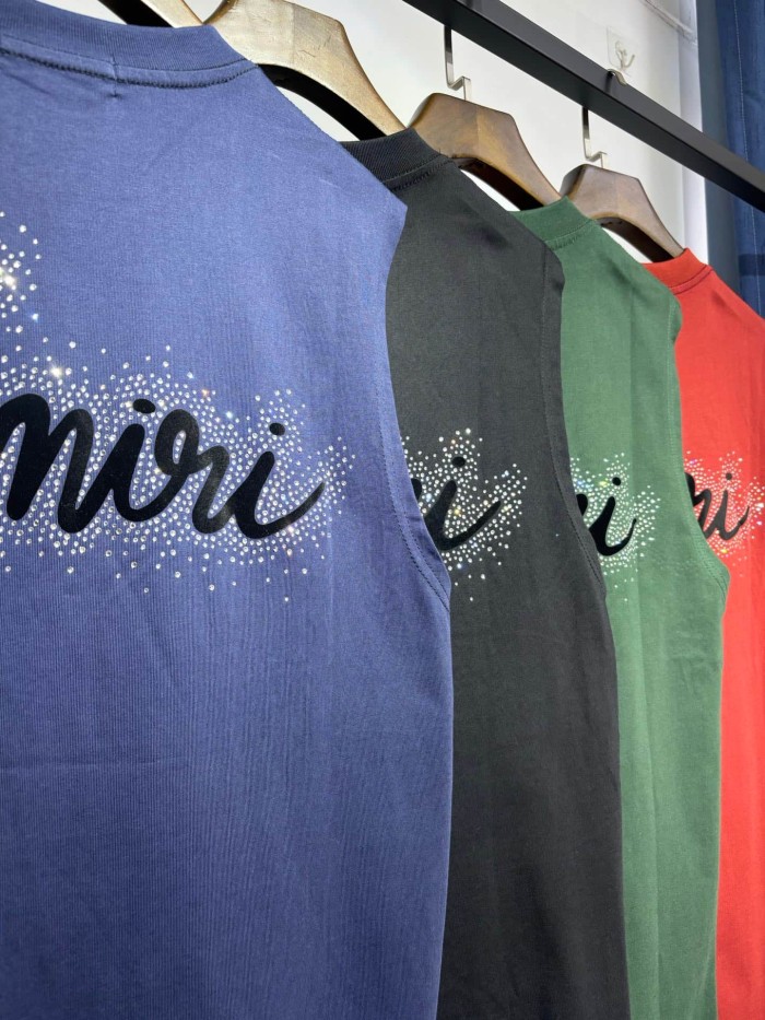 Front Mini Rhinestone Script Emblem Back Big Cursive Brand Letter Print Tank Top 4 colors 29306999