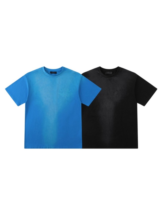 Gradient Ombre Pigment Washed Single-Sided Chest Embossed Gothic Script Logo Tee 2 colors 29306983