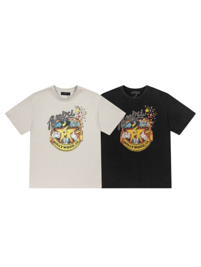 Single-Sided Retro Cartoon Hollywood Star Film Reel Graphic Plain Back Oversized Tee 2 colors 29307046