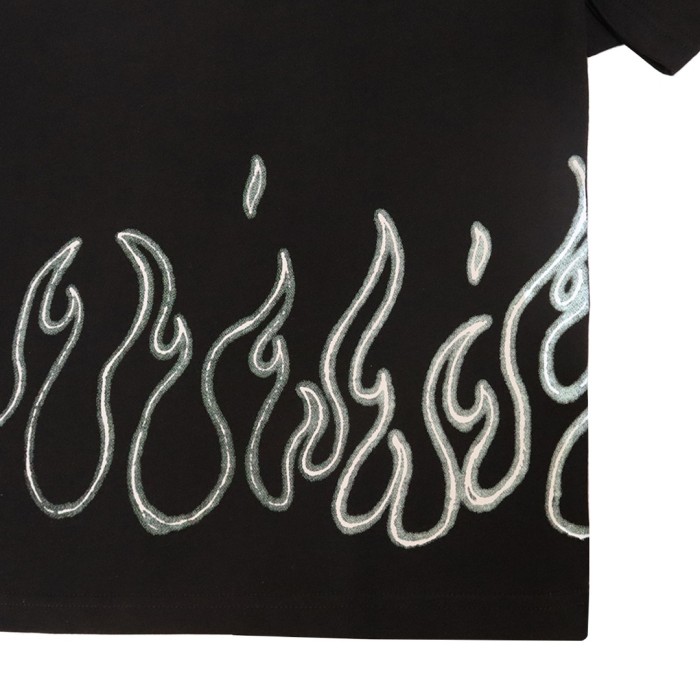 Gradient Cross Logo Bottom Flame Line Print Back Big Gradient Broken Cross Tee 3 colors 29306981
