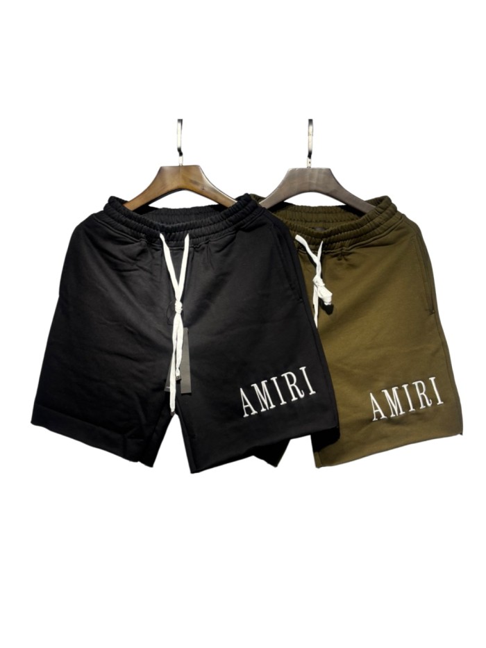 Front Lower Leg Embroidery Letter Logo Raw Frayed Hem Elastic Drawstring Sweat Shorts 2 colors 29306992