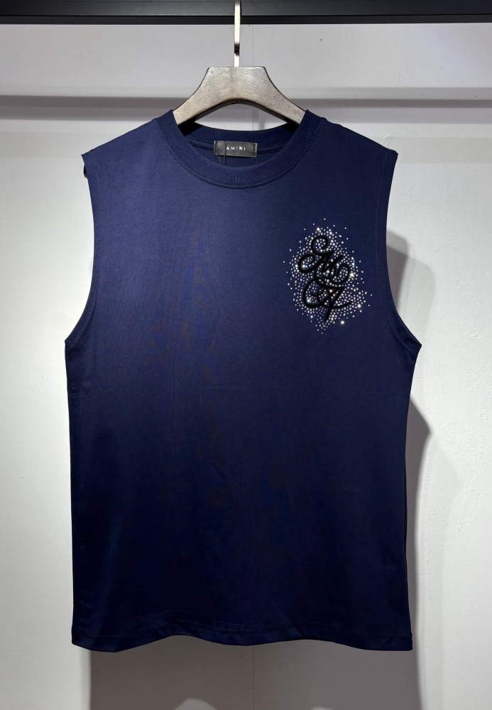 Front Mini Rhinestone Script Emblem Back Big Cursive Brand Letter Print Tank Top 4 colors 29306999