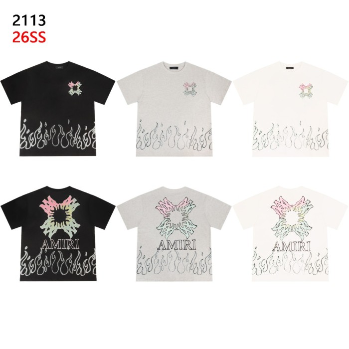 Gradient Cross Logo Bottom Flame Line Print Back Big Gradient Broken Cross Tee 3 colors 29306981