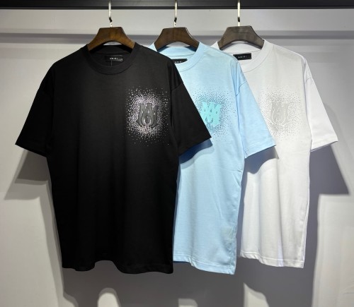 Rhinestone Printing Design Chest Burst Scatter Double A Logo Back Surround Rhinestone Letter Tee 3 colors 29307039