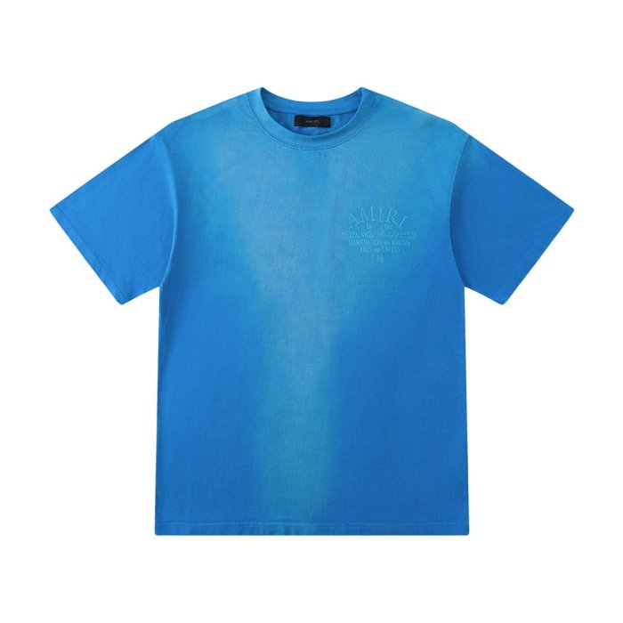 Gradient Ombre Pigment Washed Single-Sided Chest Embossed Gothic Script Logo Tee 2 colors 29306983