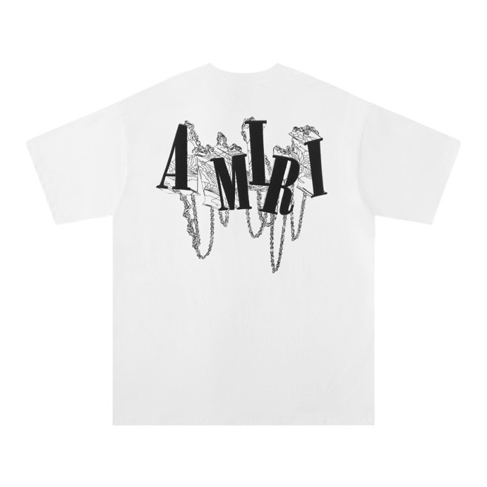 Drip Letter Logo Back Large Oversized Chain Outline Letter Double Sided Print Tee 2 colors 29307096