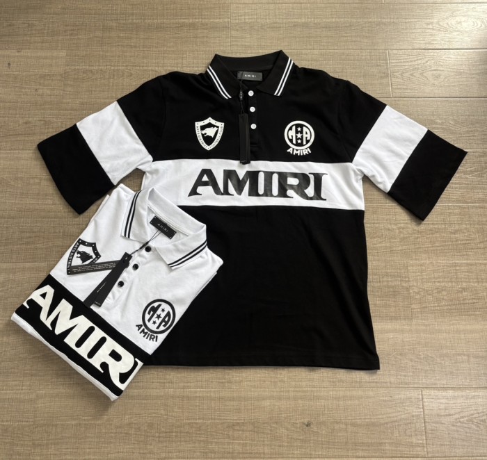 Double Emblem Logo Large Horizontal Letter Print Oversized Striped Collar Polo  Shirt 2 colors 29307078