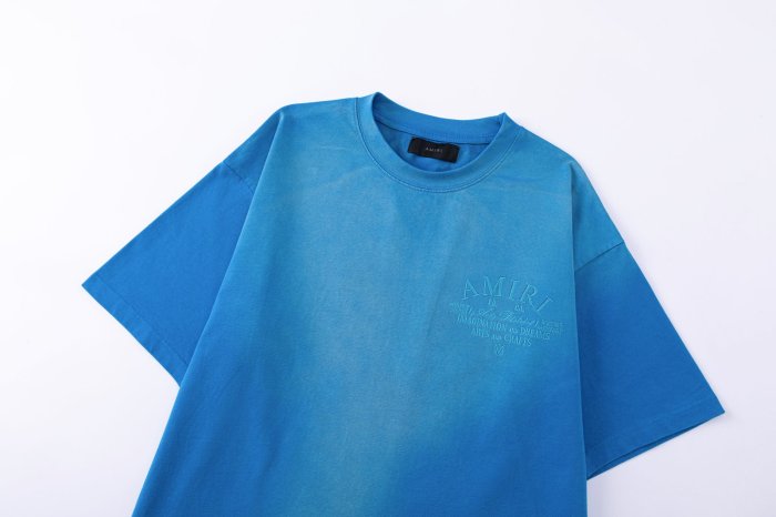 Gradient Ombre Pigment Washed Single-Sided Chest Embossed Gothic Script Logo Tee 2 colors 29306983