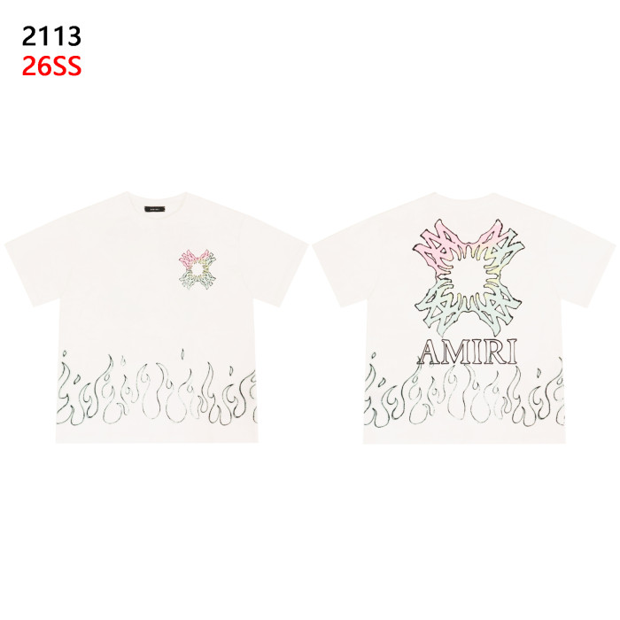 Gradient Cross Logo Bottom Flame Line Print Back Big Gradient Broken Cross Tee 3 colors 29306981