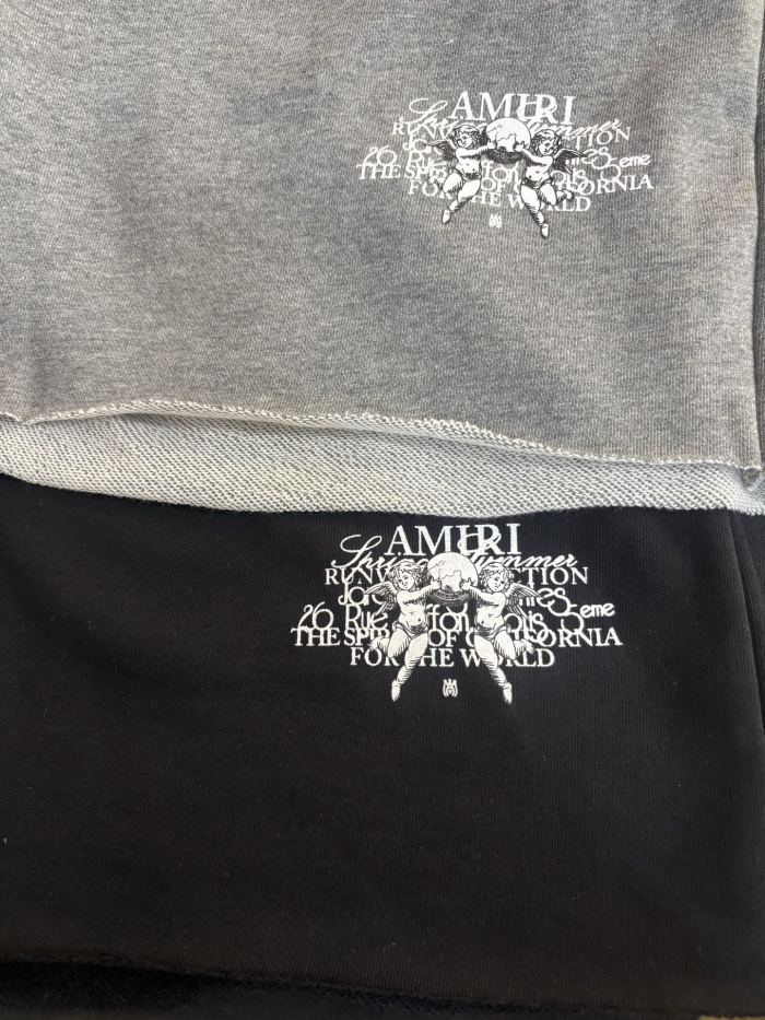 Side Bottom Gothic Letter Logo Raw Cut Hem Drawstring Sweat Shorts 2 colors 29306990